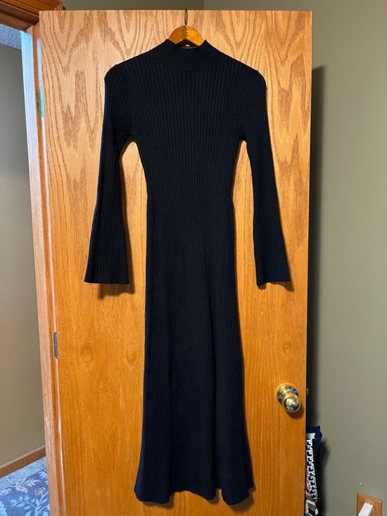 a new day Dresses & Skirts - a new day Black Ribbed Long-Sleeve Maxi Dress
